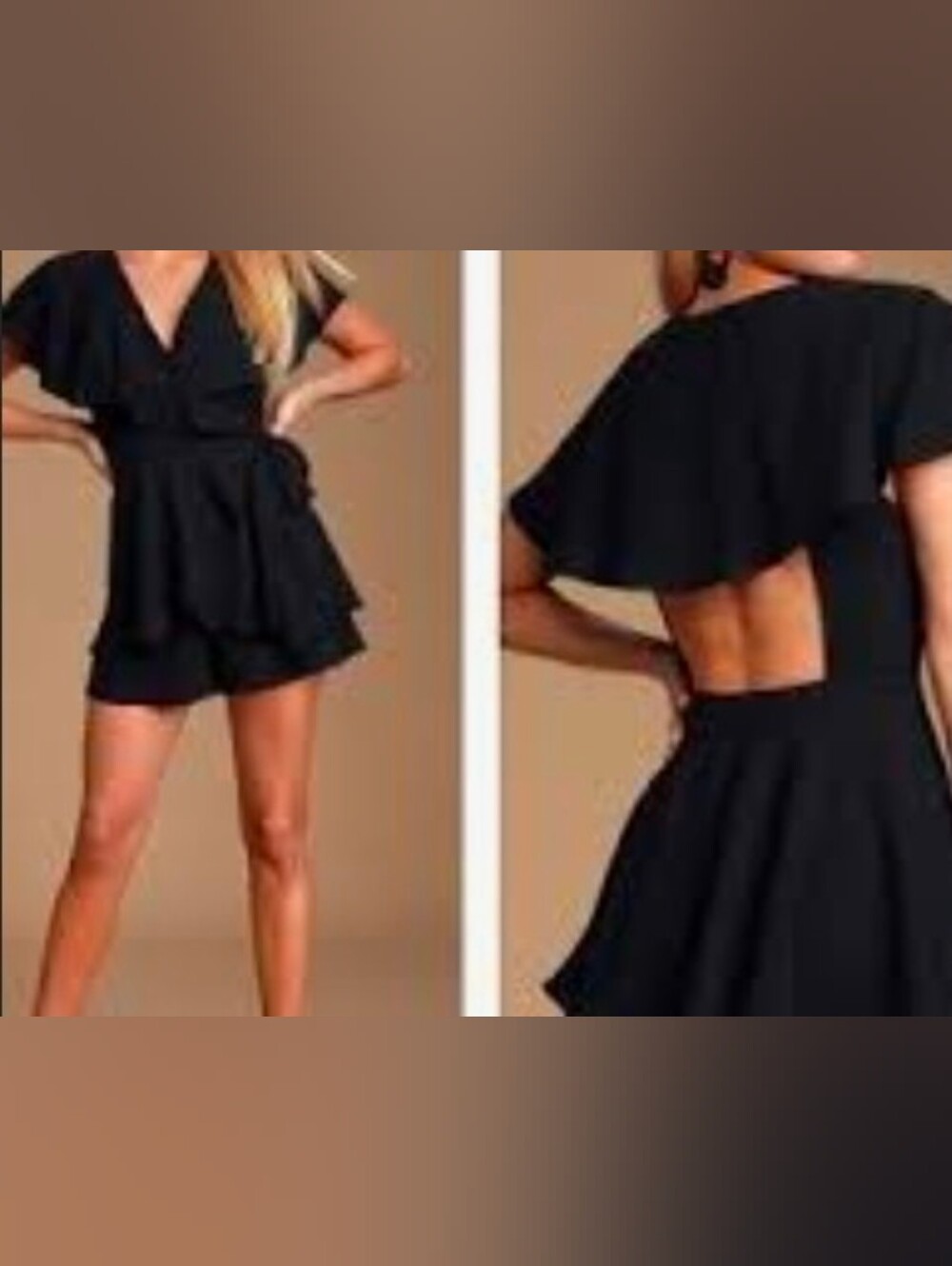 DO+BE Black Ruffle Tie-Front Romper